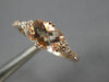 ESTATE 1.08CT DIAMOND & AAA MORGANITE 14KT ROSE GOLD SEMI ETERNITY CLUSTER RING