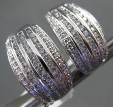 ESTATE LARGE 1.62CT DIAMOND 18KT WHITE GOLD MULTI ROW CHANNEL CLIP ON EARRINGS