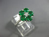 ESTATE 1.42CT DIAMOND & AAA EMERALD 18KT 2 TONE GOLD 3D FLOWER FRIENDSHIP RING