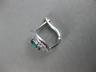 ESTATE 1.32CT DIAMOND & AAA EMERALD 14KT WHITE GOLD OVAL FLOWER HUGGIE EARRINGS
