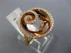 ESTATE WIDE .33CT DIAMOND 14KT ROSE GOLD 3D OPEN CIRCULAR SWIRL FLOWER LOVE RING