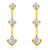 ESTATE .50CT DIAMOND 14KT YELLOW GOLD CLASSIC 3 STONE JOURNEY HANGING EARRINGS