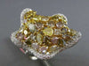 ESTATE MASSIVE 7.75CT MULTI COLOR DIAMOND 18KT TWO TONE GOLD 3D STARFISH RING