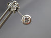 ESTATE .37CT DIAMOND 18K WHITE GOLD TULIP BEZEL HANGING FLOWER EARRINGS #11427