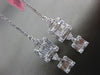 ESTATE 2.06CT DIAMOND 18KT WHITE GOLD CLUSTER SQUARE HANGING CHANDELIER EARRINGS