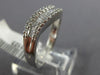 ESTATE .32CT ROUND & BAGUETTE DIAMOND 14K WHITE GOLD SWIRL WAVE ANNIVERSARY RING