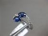 ESTATE 1.31CT DIAMOND & AAA SAPPHIRE 14KT WHITE GOLD TWO STONE DOUBLE WAVE RING