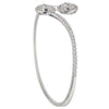 ESTATE 3.0CT DIAMOND 18K WHITE GOLD 3D ROUND CLUSTER CRISS CROSS BANGLE BRACELET