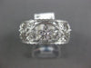 ANTIQUE .42CT DIAMOND 14KT WHITE GOLD 3D FLOWER FILIGREE ETERNITY RING #22243
