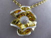 ESTATE MASSIVE 2.10CT DIAMOND 18KT WHITE & YELLOW GOLD 3D FLOWER PENDANT #23690