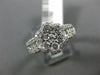 ESTATE WIDE .96CT DIAMOND 14KT WHITE GOLD 3D FLOWER HALO PAVE CLUSTER LOVE RING