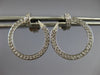 ESTATE .62CT DIAMOND 18KT WHITE GOLD 3D SIDEWAYS ROUND NAIL FUN HOOP EARRINGS