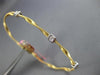 ESTATE .12CT DIAMOND 14KT TWO TONE GOLD 3D SQUARE HEART FLEXIBLE SWIRL BRACELET