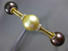 ESTATE LARGE .45CT DIAMOND & AAA SOUTH SEA PEARL 18K YELLOW GOLD BANGLE BRACELET