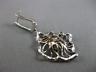 ESTATE LARGE 1.08CT DIAMOND 14K WHITE GOLD FLOWER OPEN FILIGREE HANGING EARRINGS