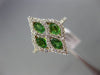 ESTATE 1.25CT DIAMOND & TSAVORITE 14K WHITE GOLD MULTI LEAF INFINITY FLOWER RING