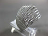 ESTATE LARGE 1.0CT DIAMOND 14KT WHITE GOLD 3D MULTI ROW CLASSIC ANNIVERSARY RING