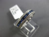 ESTATE .76CT DIAMOND & AAA SAPPHIRE 14K WHITE GOLD 3D INVISIBLE ANNIVERSARY RING