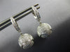 ESTATE 1.52CT DIAMOND 18KT WHITE GOLD 3D SOCCER BALL HANGING FUN EARRINGS