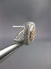 ESTATE WIDE 1.69CT DIAMOND 18KT WHITE & ROSE GOLD 3D SQUARE HEXAGON EARRINGS