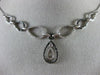 ESTATE 2.20CT BLACK & WHITE DIAMOND 14KT WHITE GOLD TEAR DROP FLOATING NECKLACE