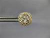ESTATE LARGE 1.18CT DIAMOND 18K YELLOW GOLD 3D CLUSTER SQUARE HALO STUD EARRINGS