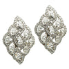 ESTATE LARGE 2.24CT ROUND & MARQUISE DIAMOND 18KT WHITE GOLD 3D FLOWER EARRINGS