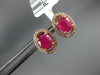 ESTATE 1.0CT DIAMOND & RUBY 14KT ROSE GOLD 3D CLASSIC OVAL FLOWER STUD EARRINGS