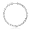 ESTATE 3.34CT DIAMOND 14KT WHITE GOLD 3D CLASSIC INSIDE OUT LUCIDA HOOP EARRINGS