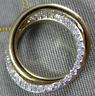 ESTATE .20CT DIAMOND 14KT YELLOW GOLD ROUND CIRCULAR LOVE KNOT FLOATING PENDANT