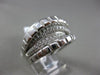 ESTATE WIDE .71CT DIAMOND 18K WHITE GOLD MULTI ROW CRISS CROSS PAVE SQUARE RING