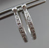 ESTATE .45CT DIAMOND 14K WHITE GOLD DOUBLE SIDED HUGGIE HOOP EARRINGS  #22504