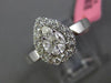 ESTATE WIDE .39CT DIAMOND 18KT WHITE GOLD 3D MULTI SHAPE PEAR SHAPE RING PENDANT