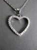 ESTATE .17CT DIAMOND 14K WHITE GOLD CLASSIC OPEN HEART PENDANT & CHAIN BEAUTIFUL