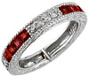 ESTATE .80CT DIAMOND & AAA RUBY 14K WHITE GOLD FILIGREE WEDDING ANNIVERSARY RING