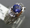 ESTATE WIDE 2.01CT DIAMOND & TANZANITE 18KT WHITE GOLD 3D ETOILE ENGAGEMENT RING