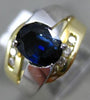 ESTATE 2.0CT DIAMOND & AAA SAPPHIRE 14KT WHITE & YELLOW GOLD 3D ENGAGEMENT RING