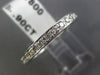 ESTATE .90CT DIAMOND 18K WHITE GOLD 3D FILIGREE ETERNITY ANNIVERSARY RING #11736