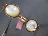 ESTATE .10CT DIAMOND & AAA MOON STONE 14KT ROSE GOLD TWO STONE BANGLE BRACELET