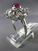 ANTIQUE LARGE 1.02CT DIAMOND & AAA STAR SAPPHIRE 14KT WHITE GOLD 3D RING #25346