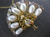 ANTIQUE .05CT DIAMOND & PEARL 14KT TWO TONE GOLD PEACOCK BIRD PIN PENDANT #20841