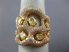 ESTATE LARGE 2.81CT WHITE & FANCY YELLOW DIAMOND 14KT ROSE GOLD ETOILE FUN RING