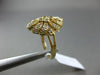 ESTATE WIDE .36CT ROUND DIAMOND 14K YELLOW GOLD 3D FILIGREE MILGRAIN FLOWER RING