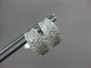 ESTATE 6mm .87CT DIAMOND 14KT WHITE GOLD 3D MULTI ROW MICRO PAVE HUGGIE EARRINGS