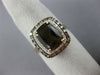LARGE 3.30CT WHITE & CHOCOLATE FANCY DIAMOND & SMOKY TOPAZ 14K 2 TONE GOLD RING