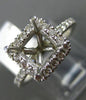 ESTATE LARGE .4CT DIAMOND 14K WHITE GOLD CLASSIC HALO SEMI MOUNT ENGAGEMENT RING
