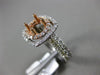 ESTATE 1.13CT DIAMOND 14KT WHITE & ROSE GOLD 3D HALO SEMI MOUNT ENGAGEMENT RING