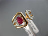 ESTATE WIDE .98CT ROUND DIAMOND & AAA RUBY 14KT ROSE GOLD 3D TAPER BELT FUN RING