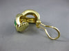ESTATE 18KT YELLOW GOLD 3D BLUE & GREEN ENAMEL INFINITY CLIP ON EARRINGS #24673