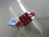 ESTATE WIDE 3.07CT DIAMOND & RUBY 18KT WHITE GOLD SQUARE FRIENDSHIP PROMISE RING